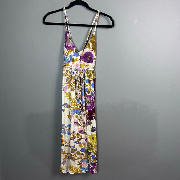 Anthropologie Tracy Reese Dress XS Petite Grecian Bloomcore Slip Tencel VTG Midi - Picture 9 of 15